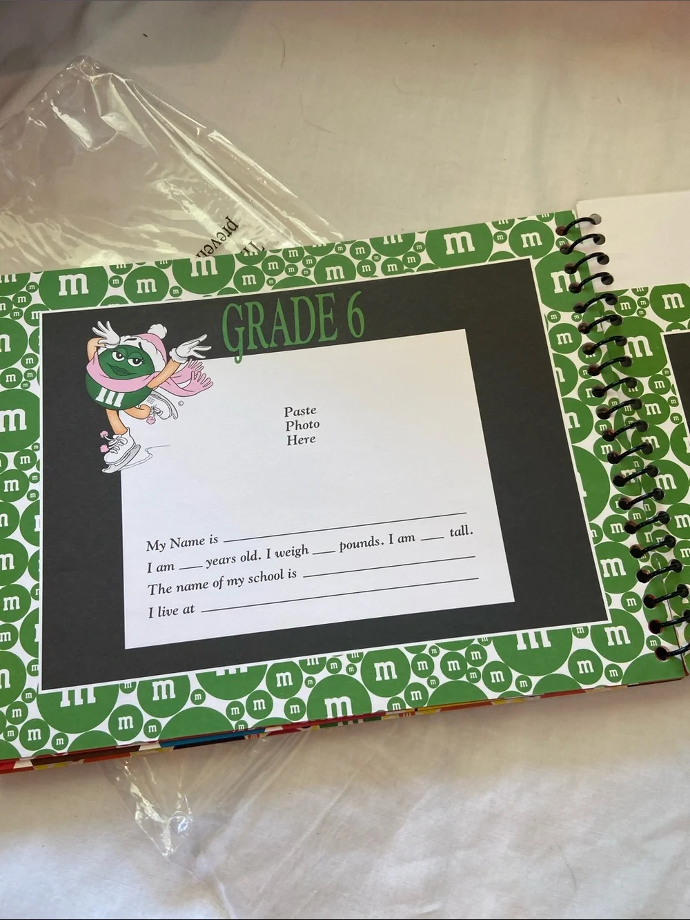 M&M'S School Memory Album with Red, Blue, Orange, Green, Yellow Characters